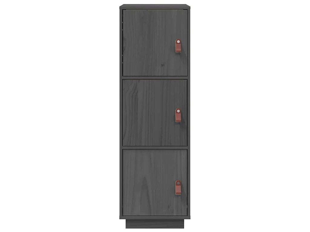 Buffet haut Gris 34x40x108,5 cm Bois massif de pin