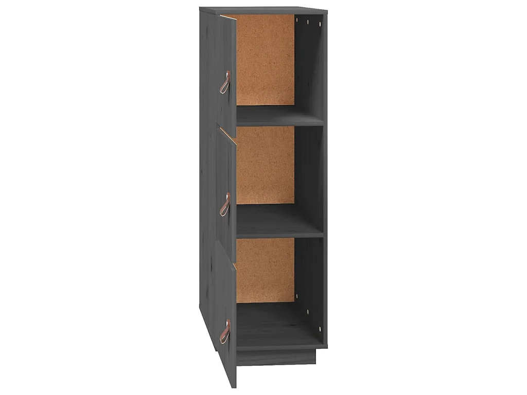 Buffet haut Gris 34x40x108,5 cm Bois massif de pin