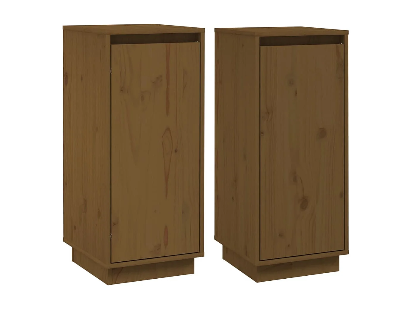 Dressoirs 2 st 31,5x34x75 cm massief grenenhout honingbruin