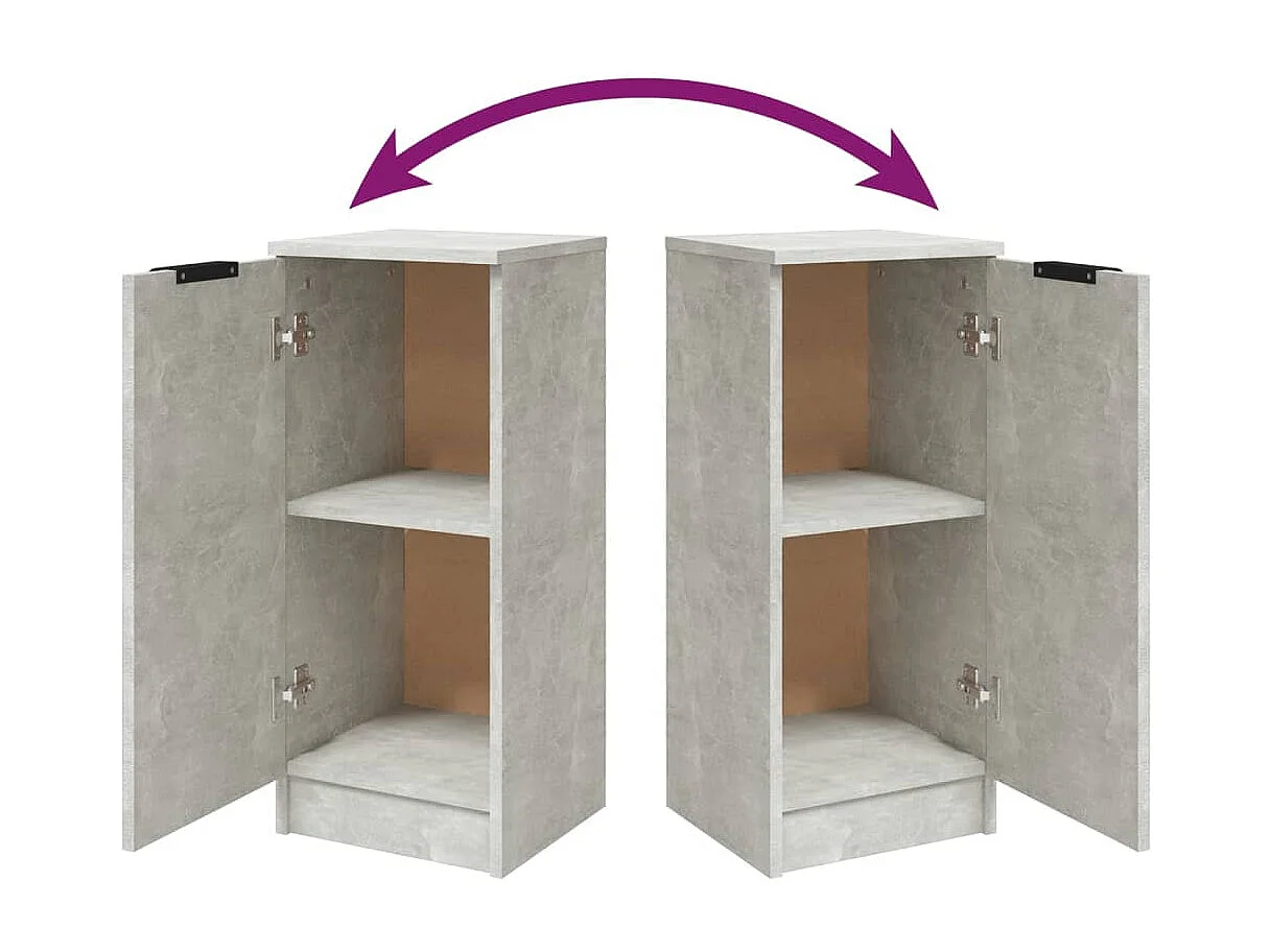 Buffets 2 pcs Gris béton 30x30x70 cm Bois d'ingénierie