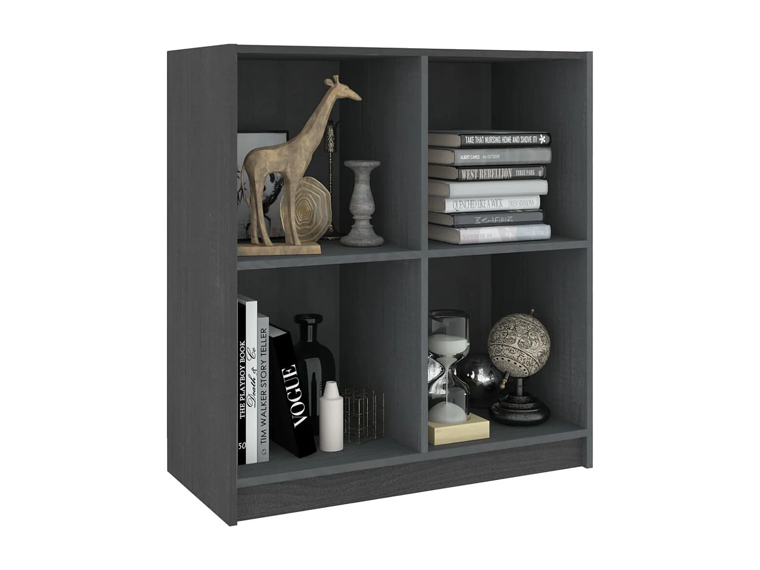 Aparador pinho maciço 70x33x76 cm cinzento