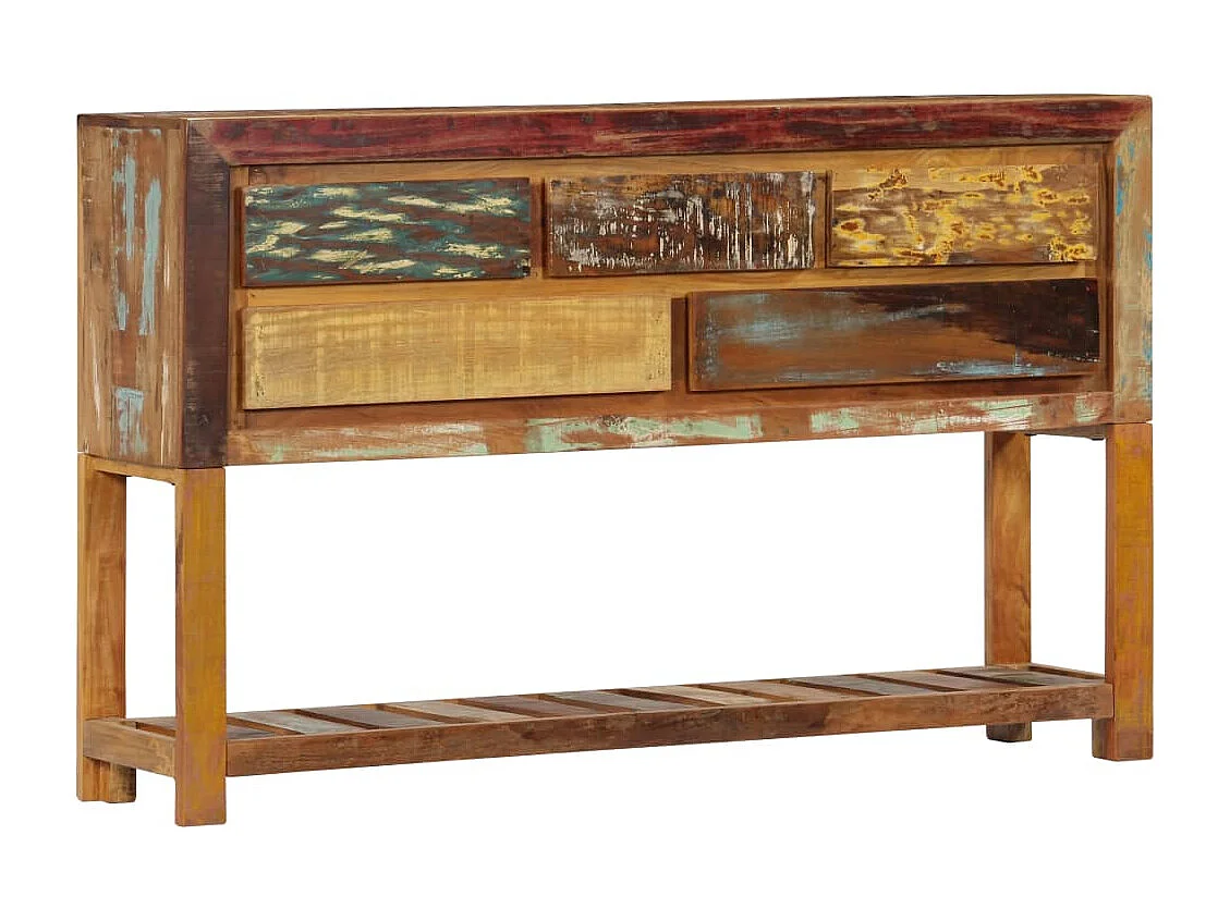 Aparador madera maciza reciclada 120x30x75 cm