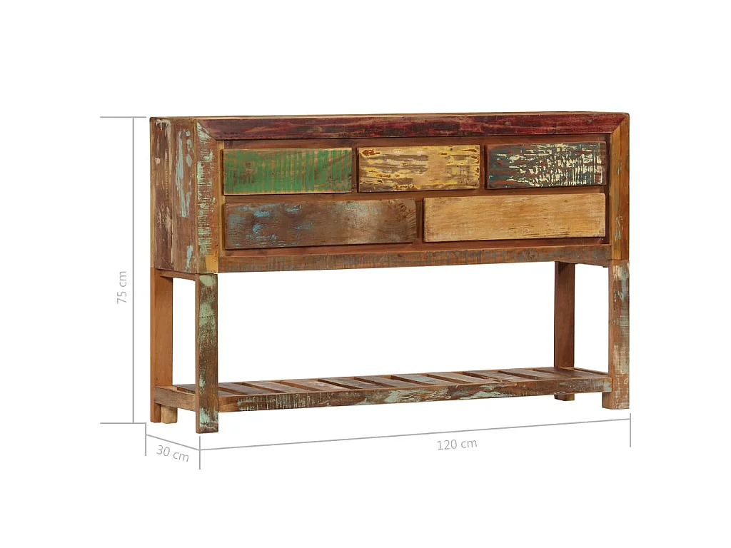 Buffet 120x30x75 cm Bois de récupération solide