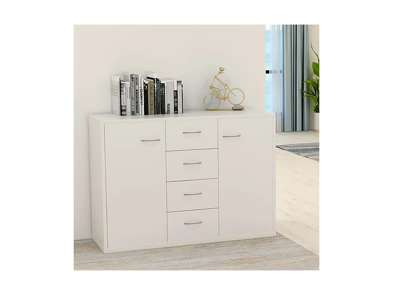 Buffet Blanc 88x30x65 cm Bois d'ingénierie