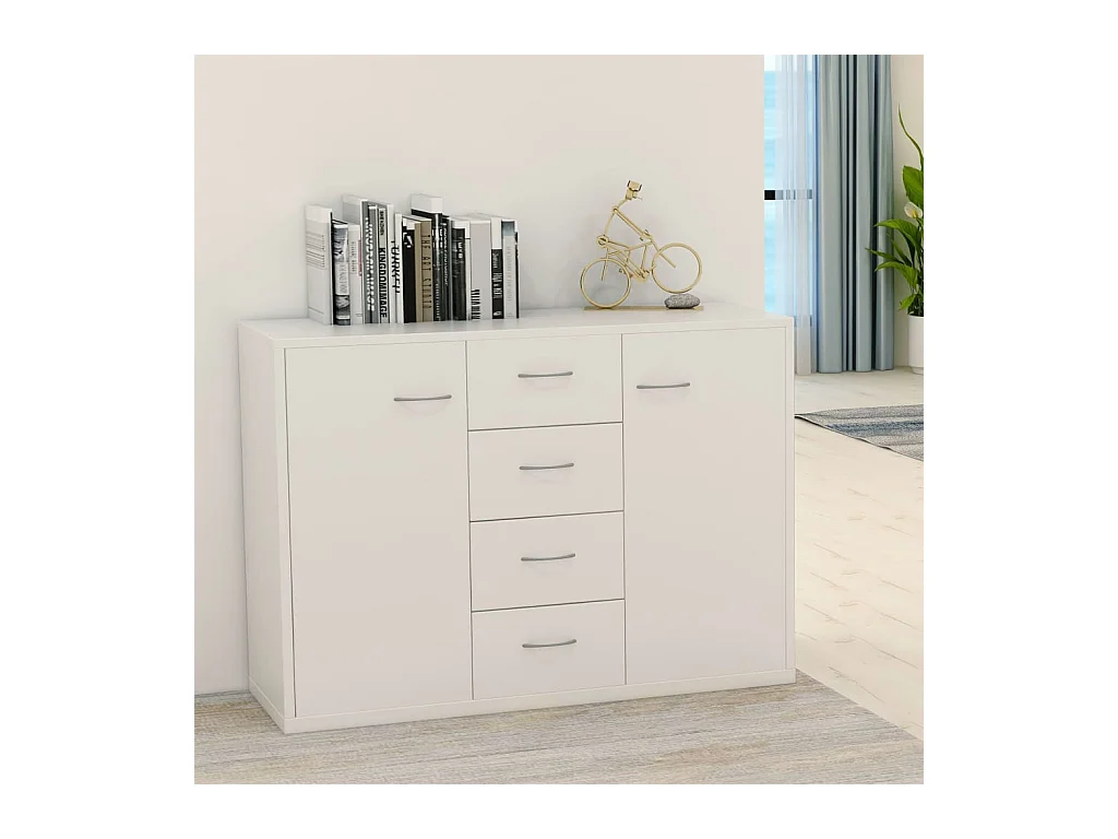 Buffet Blanc 88x30x65 cm Bois d'ingénierie