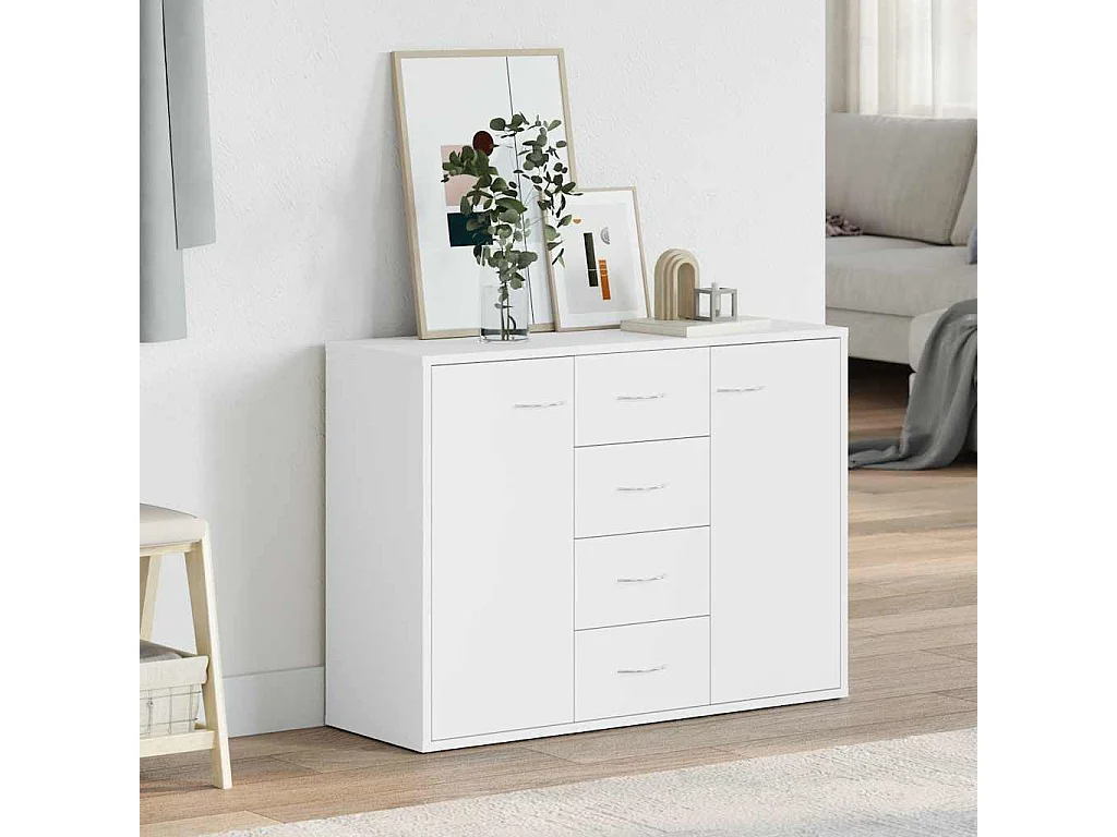 Buffet Blanc 88x30x65 cm Bois d'ingénierie