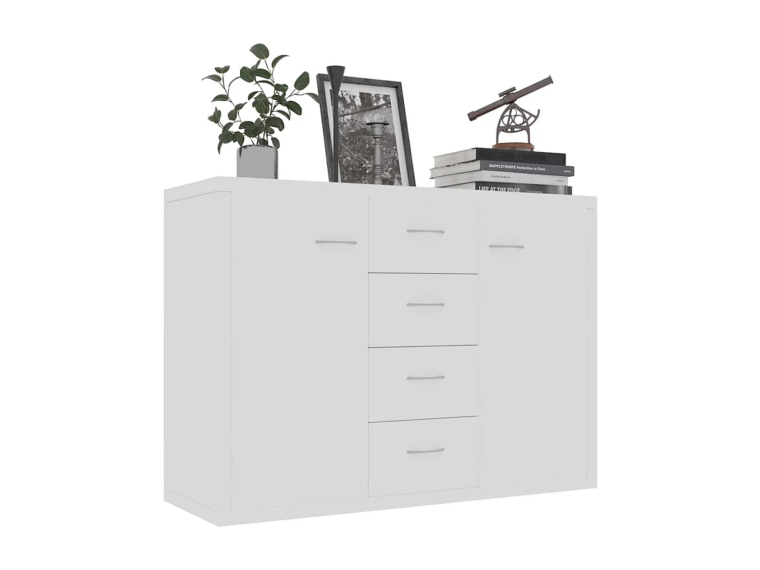 Buffet Blanc 88x30x65 cm Bois d'ingénierie