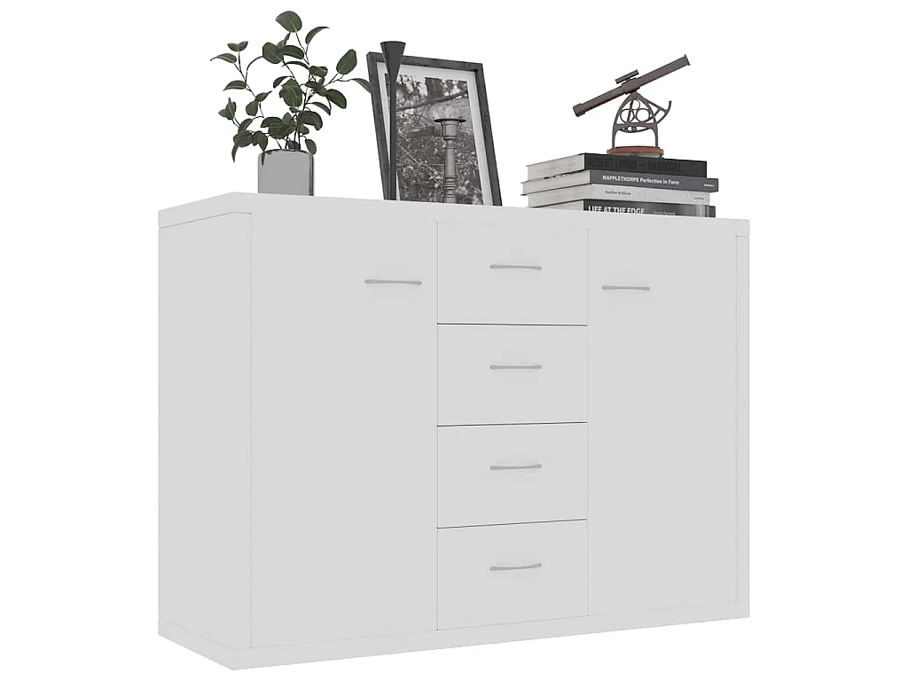 Buffet Blanc 88x30x65 cm Bois d'ingénierie