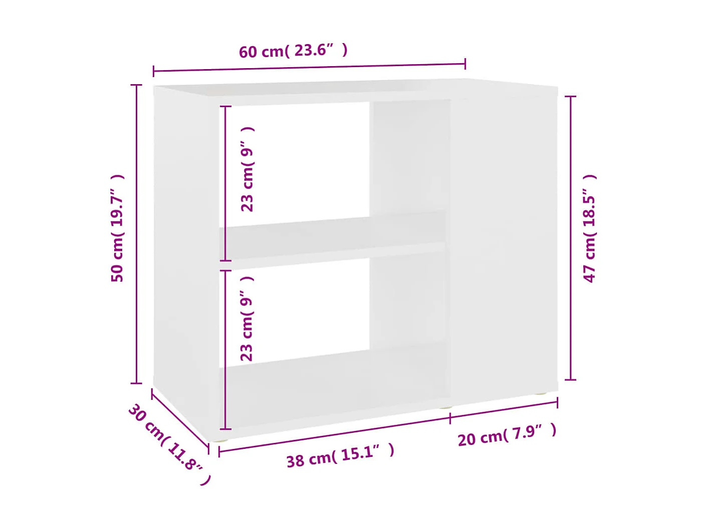 Armoire latérale Blanc 60x30x50 cm Aggloméré
