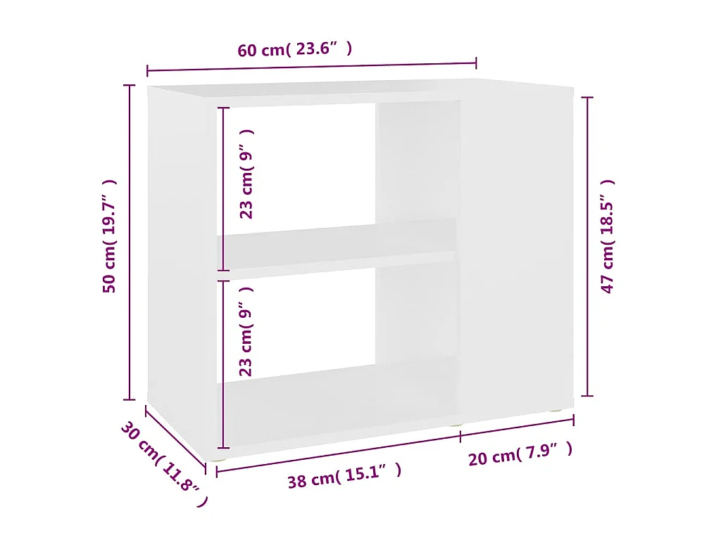 Armoire latérale Blanc 60x30x50 cm Aggloméré