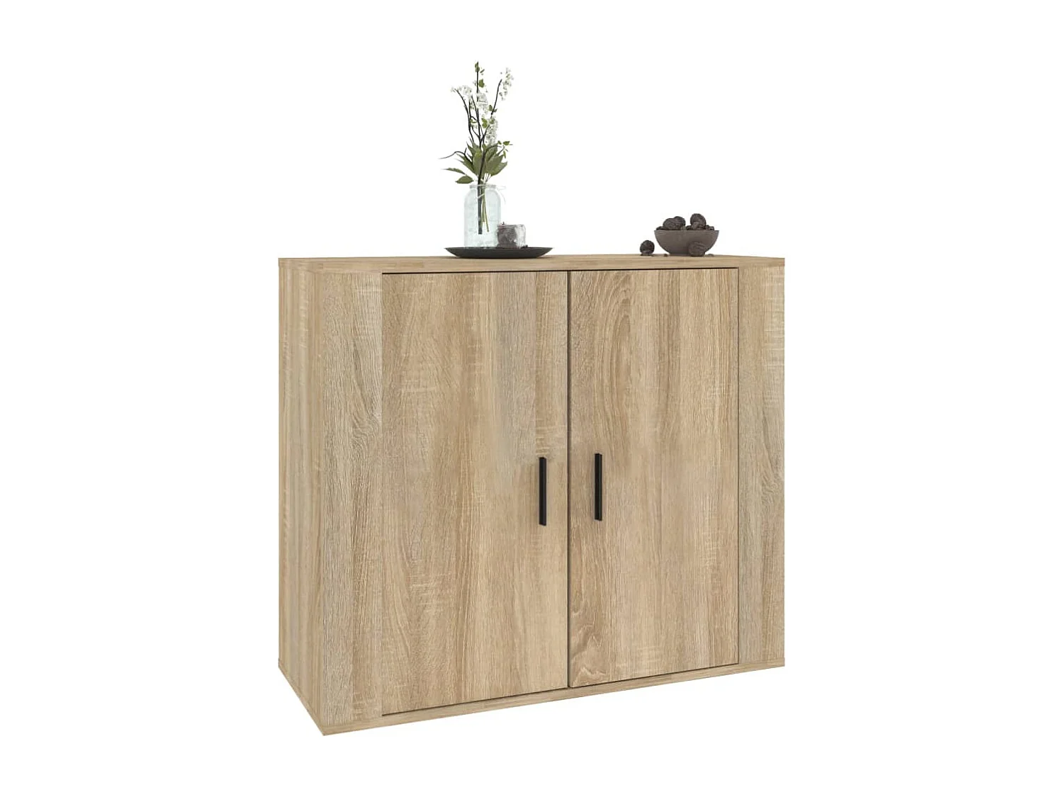Dressoir 80x33x70 cm bewerkt hout sonoma eikenkleurig