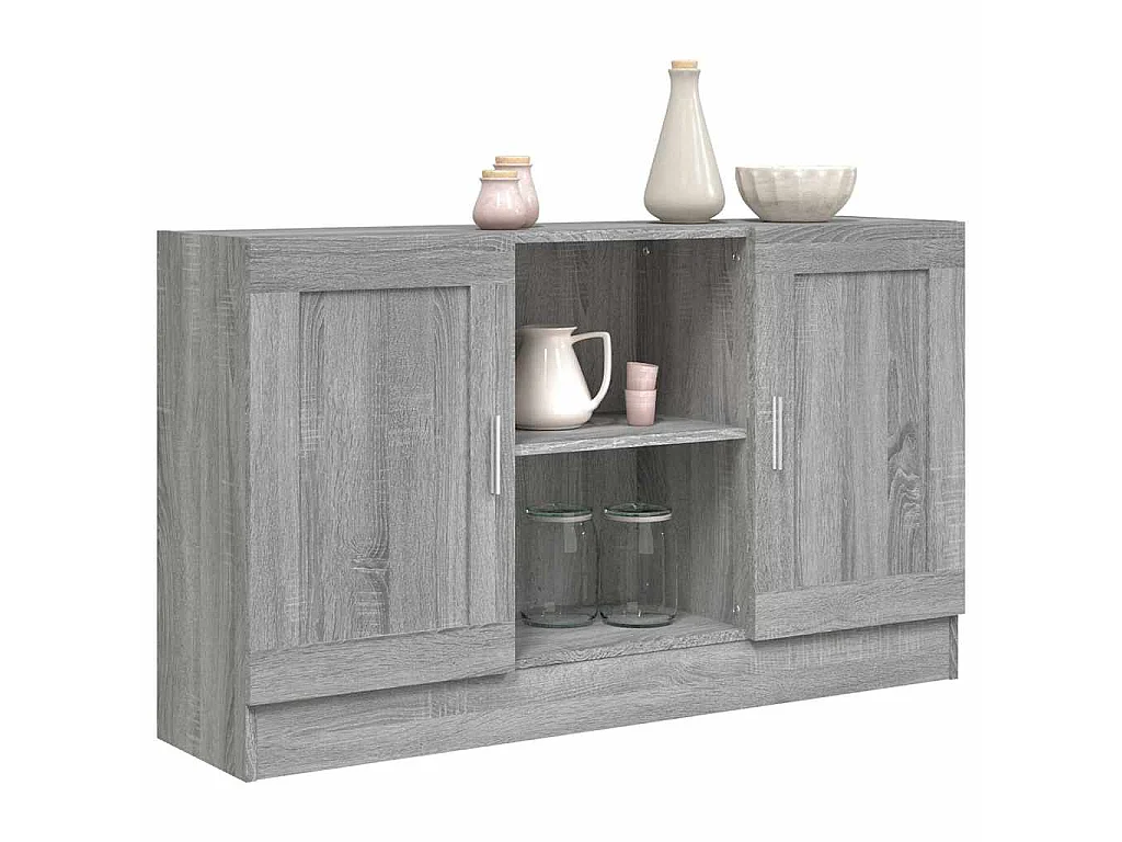 Aparador de madera contrachapada gris Sonoma 120x30,5x70 cm