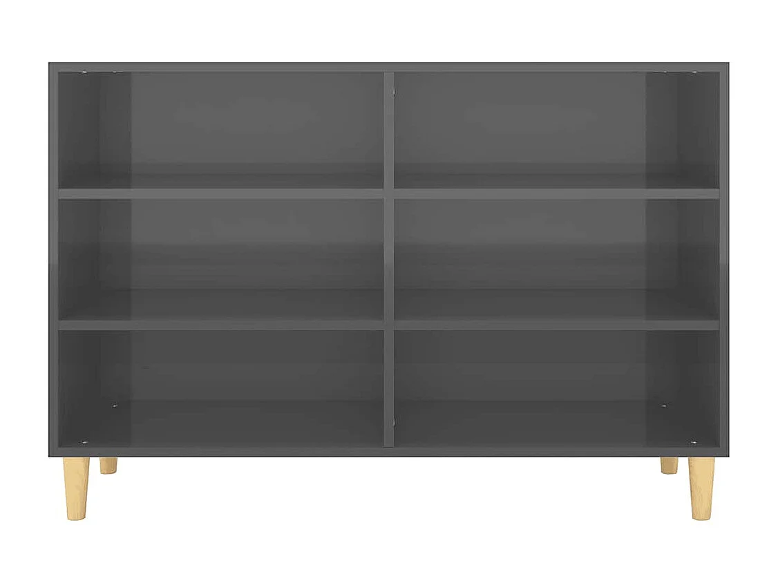 Buffet Gris brillant 103,5x35x70 cm bois d'ingénierie