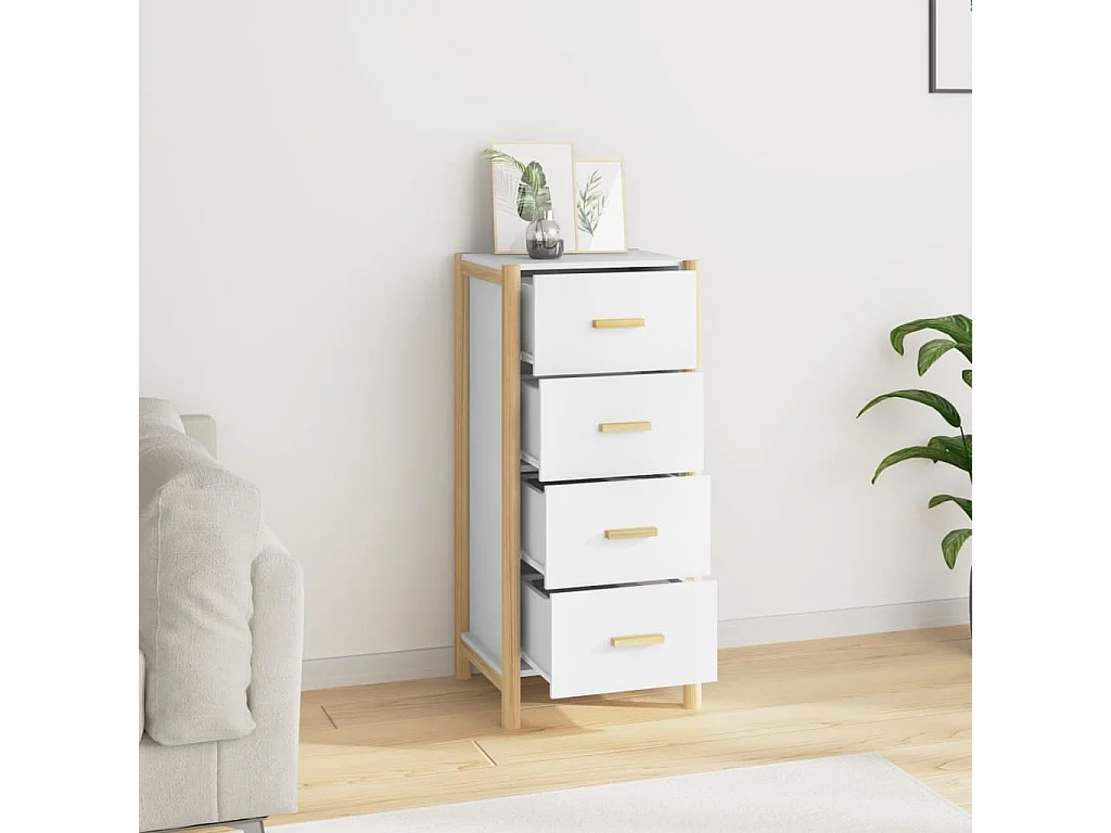 Highboard Weiß 42x38x90 cm Holzwerkstoff