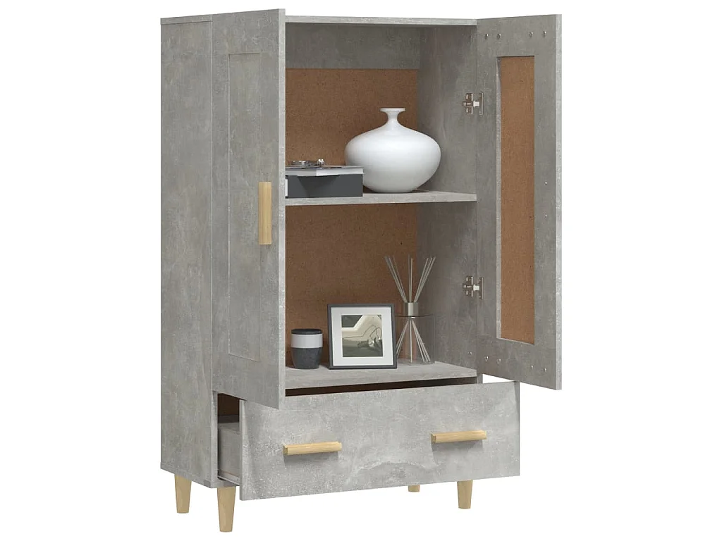 Buffet haut Gris béton 70x31x115 cm Bois d'ingénierie