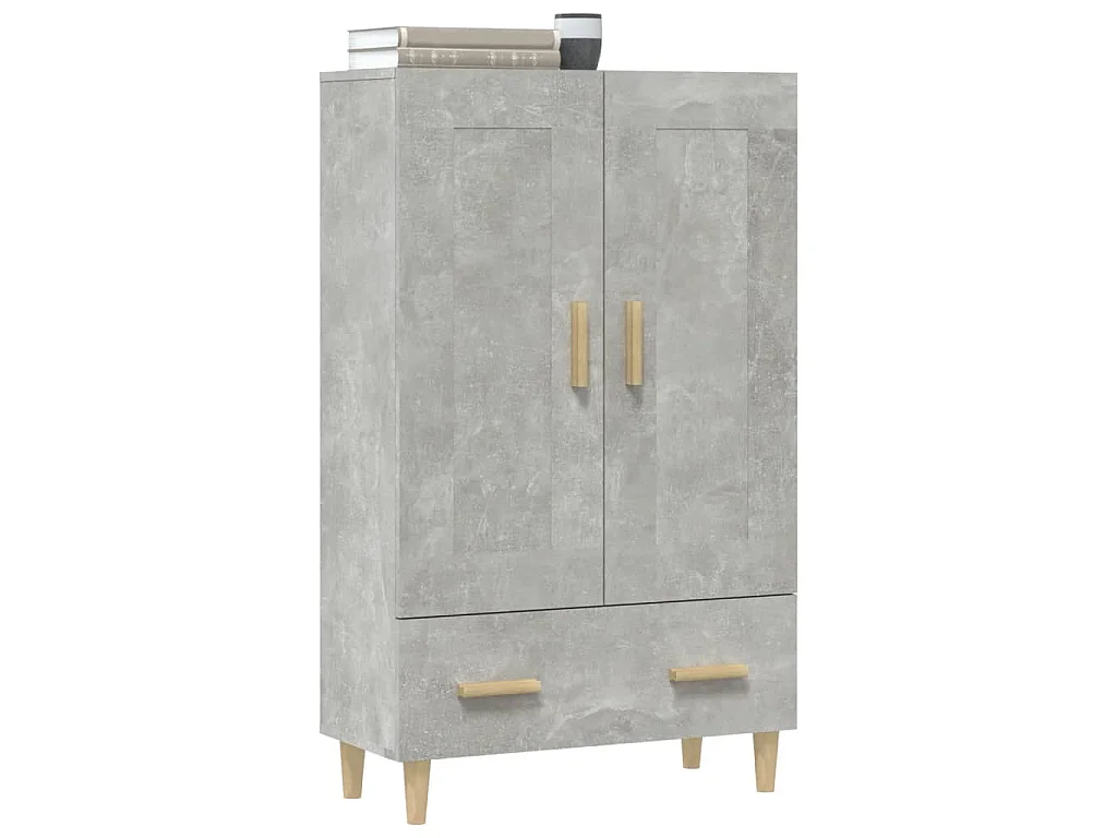 Buffet haut Gris béton 70x31x115 cm Bois d'ingénierie