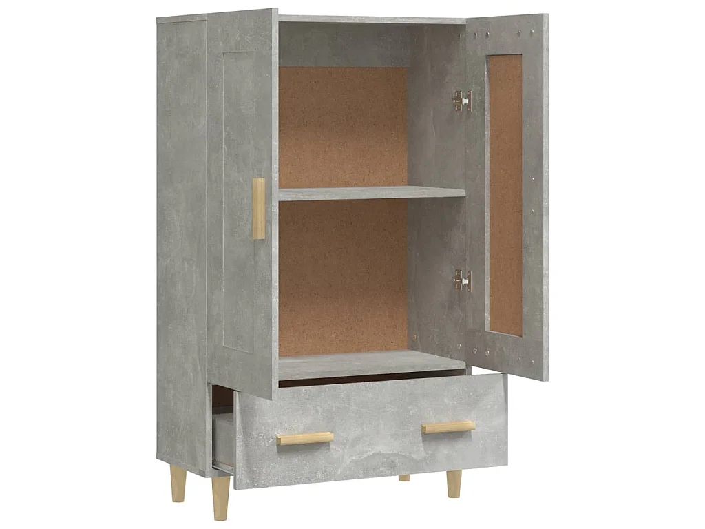 Buffet haut Gris béton 70x31x115 cm Bois d'ingénierie