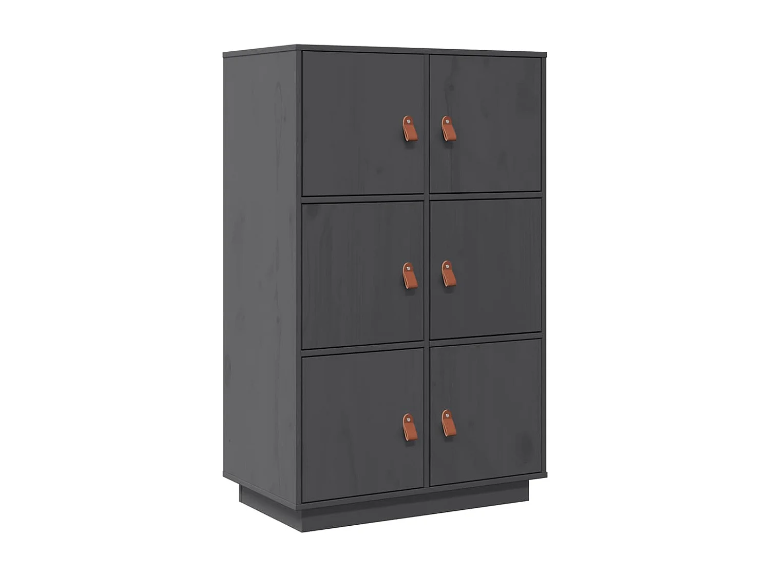 Buffet haut Gris 67x40x108,5 cm Bois massif de pin