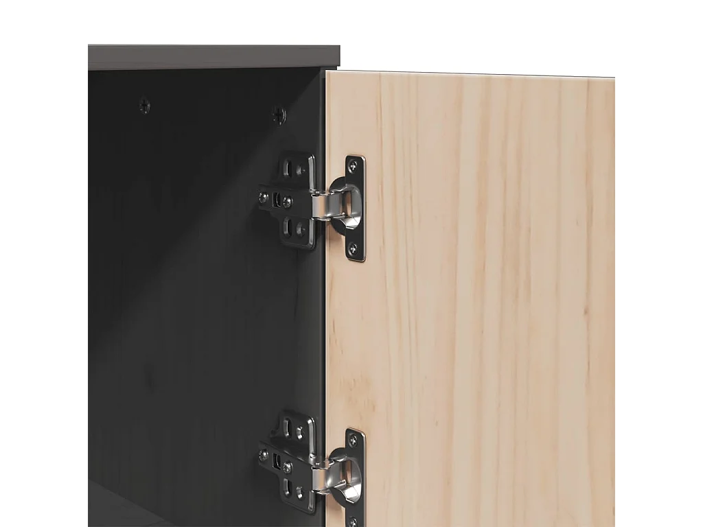 Buffet haut Gris 67x40x108,5 cm Bois massif de pin