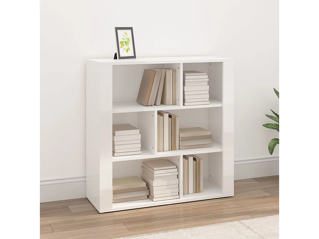 Buffet Blanc brillant 80x30x80 cm Bois d'ingénierie