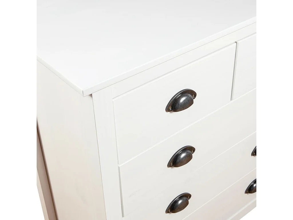 Buffet Hill Blanc 79x40x80 cm Bois de pin solide
