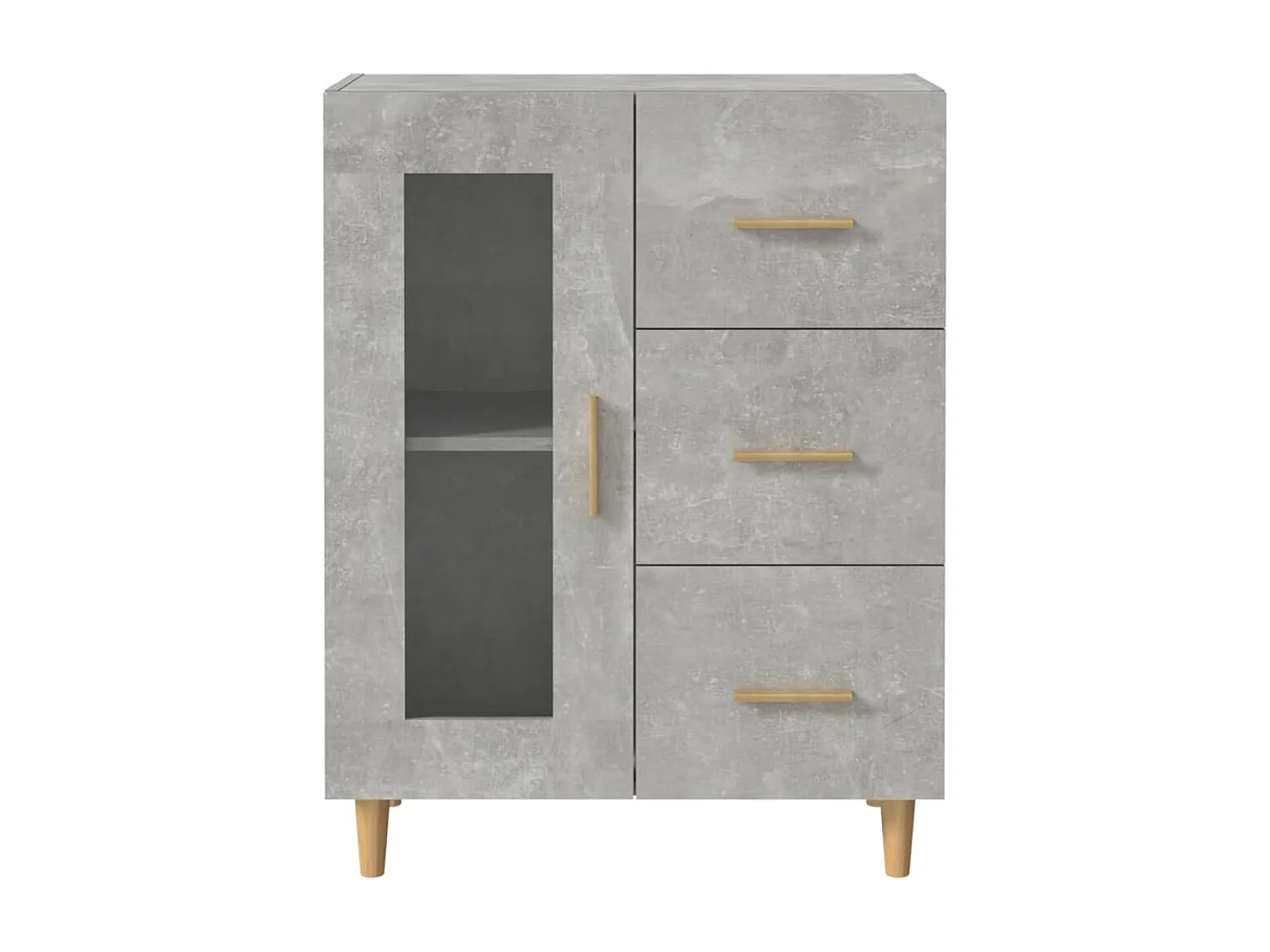 Buffet gris béton 69,5x34x90 cm bois d'ingénierie