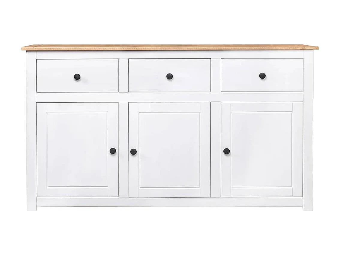 Buffet Blanc 135x40x80 cm Pin solide Gamme Panama