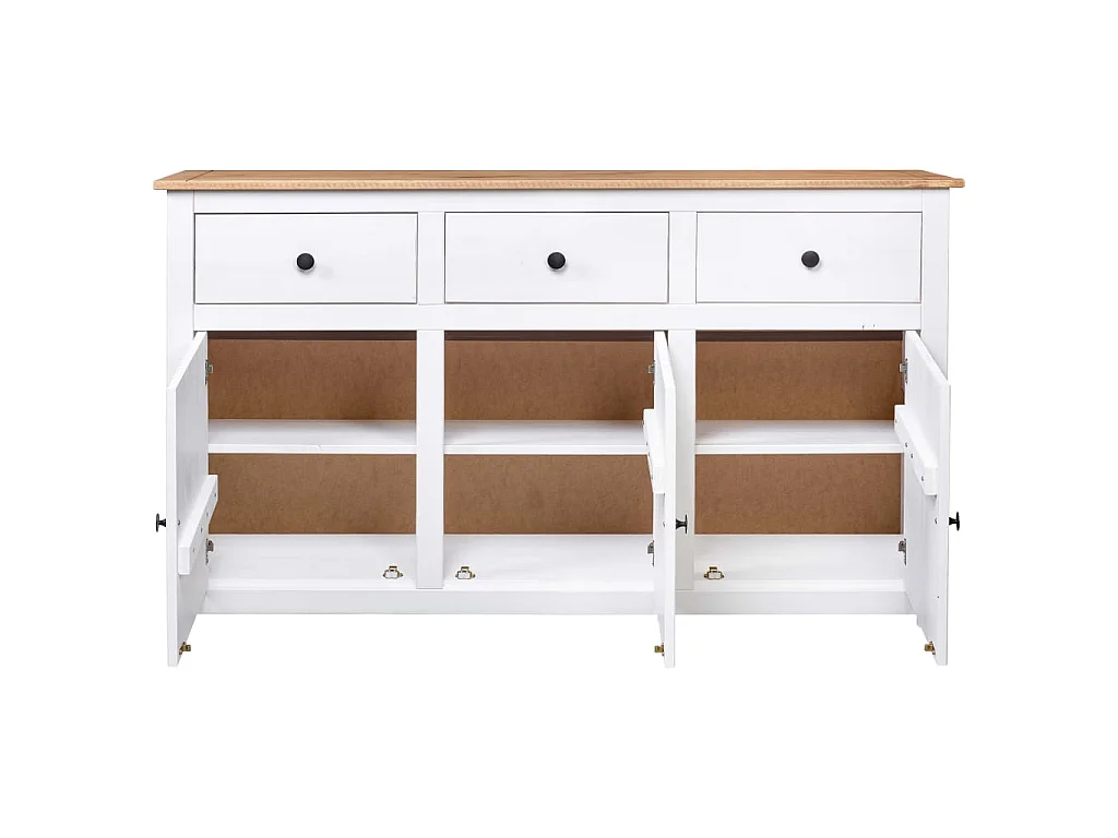 Aparador 135x40x80 cm pinho maciço panama branco