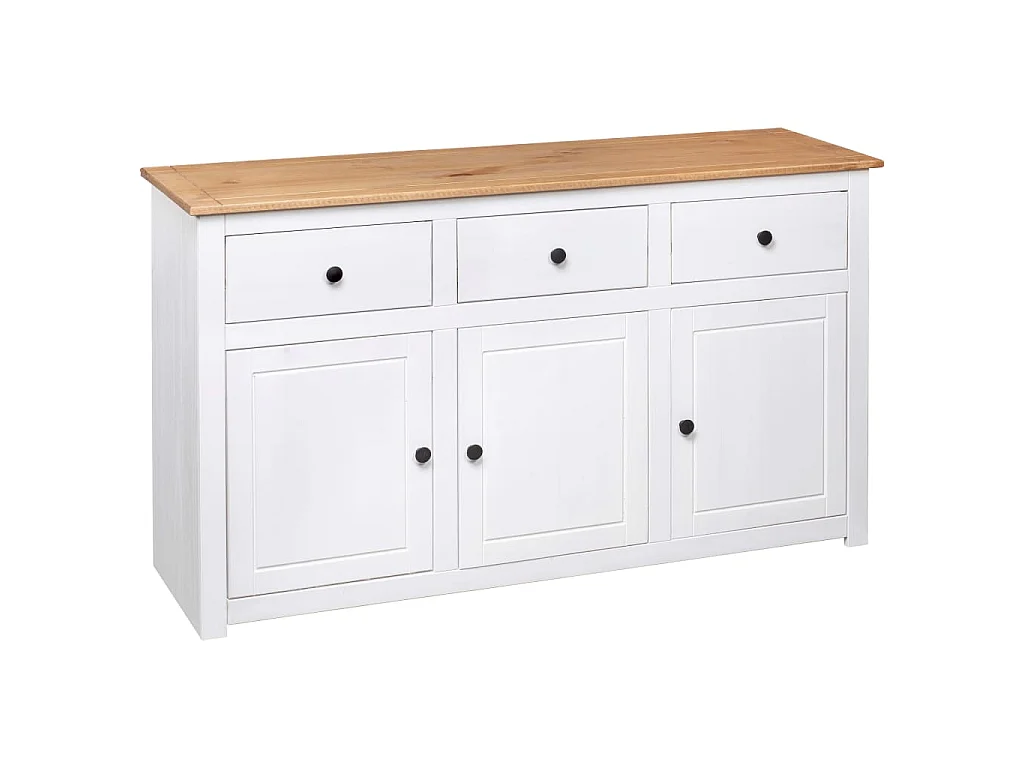 Aparador 135x40x80 cm pinho maciço panama branco