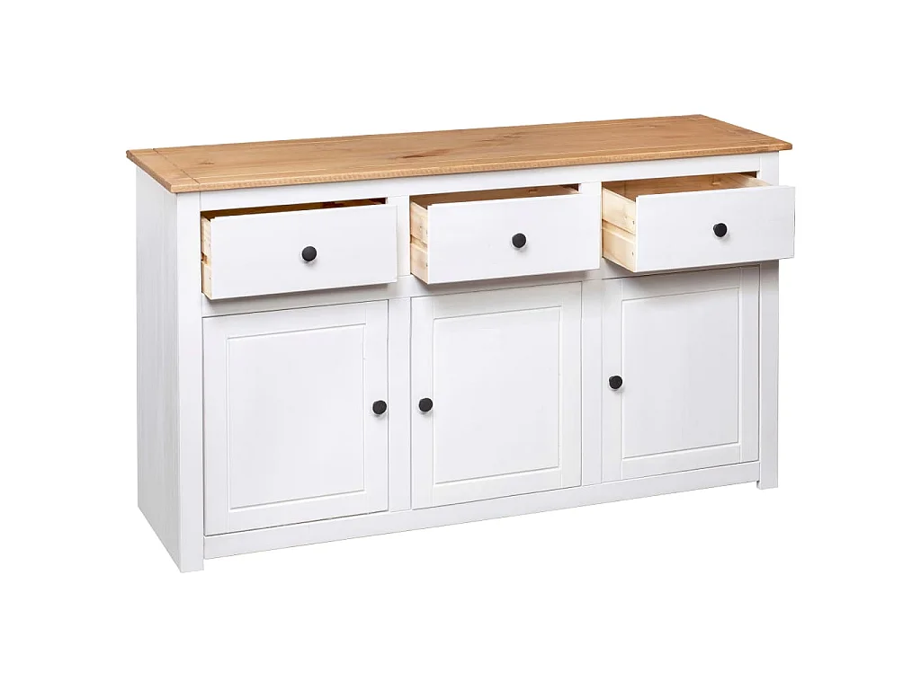 Aparador 135x40x80 cm pinho maciço panama branco