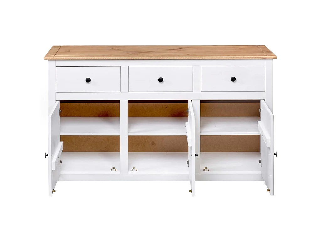 Aparador 135x40x80 cm pinho maciço panama branco