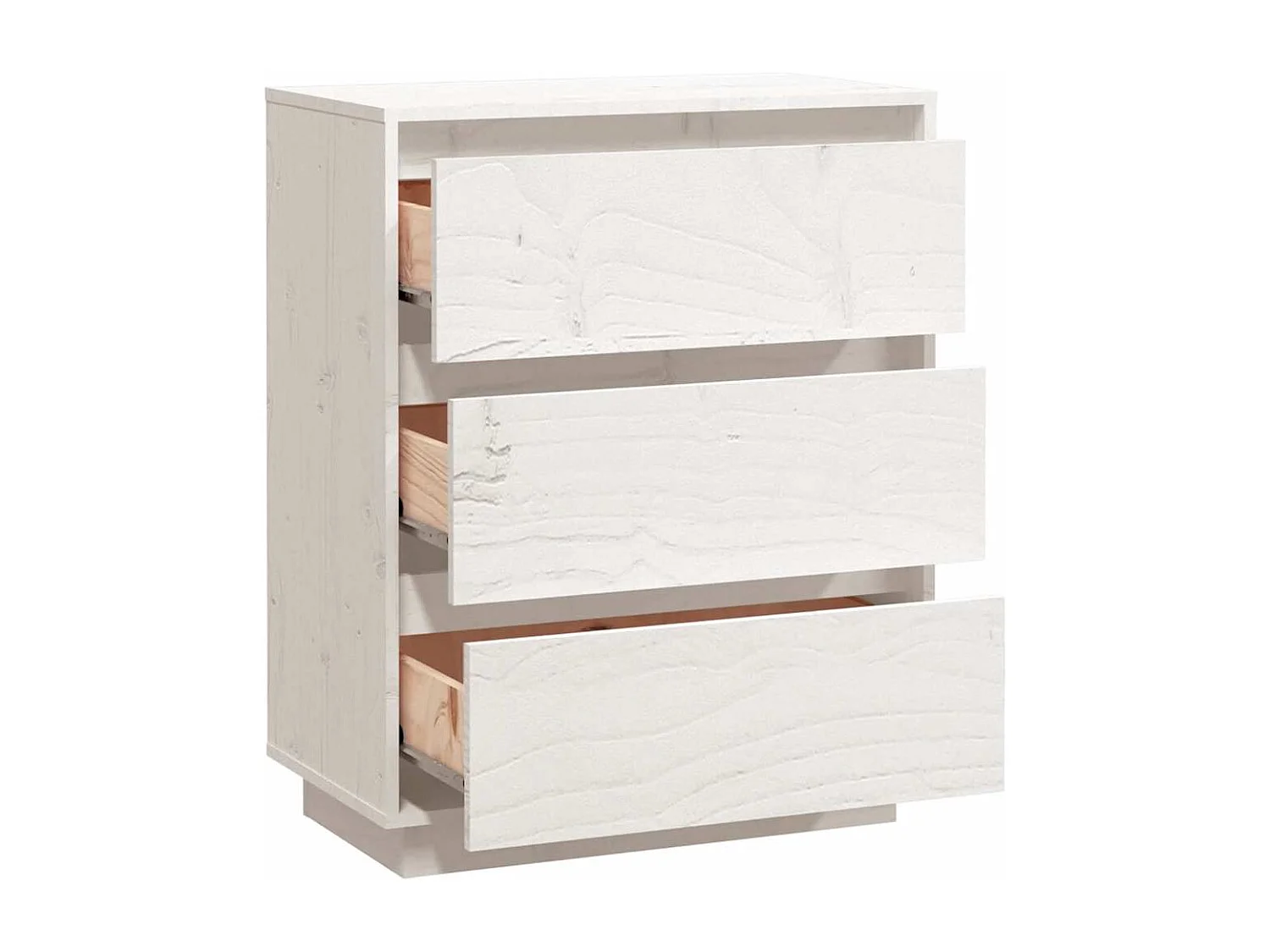 Buffet Blanc 60x34x75 cm Bois massif de pin