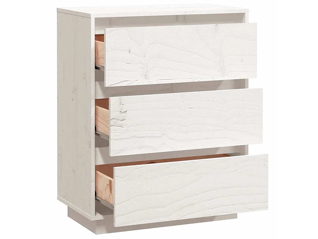 Dressoir 60x34x75 cm massief grenenhout wit