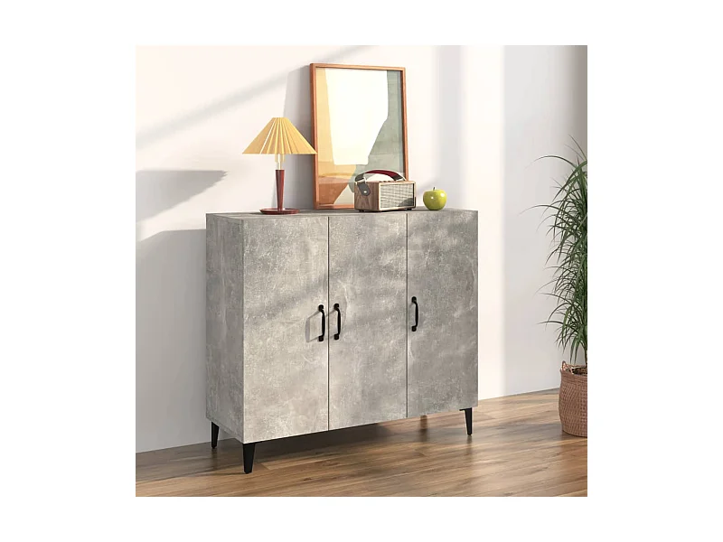 Sideboard Betongrau 90x34x80 cm Holzwerkstoff