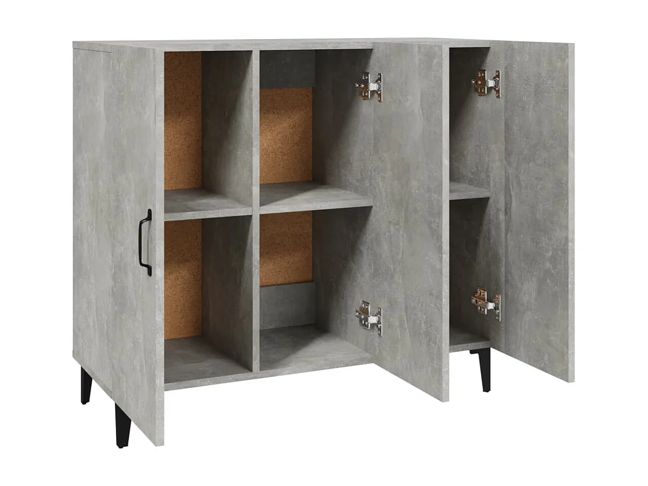 Dressoir 90x34x80 cm bewerkt hout betongrijs