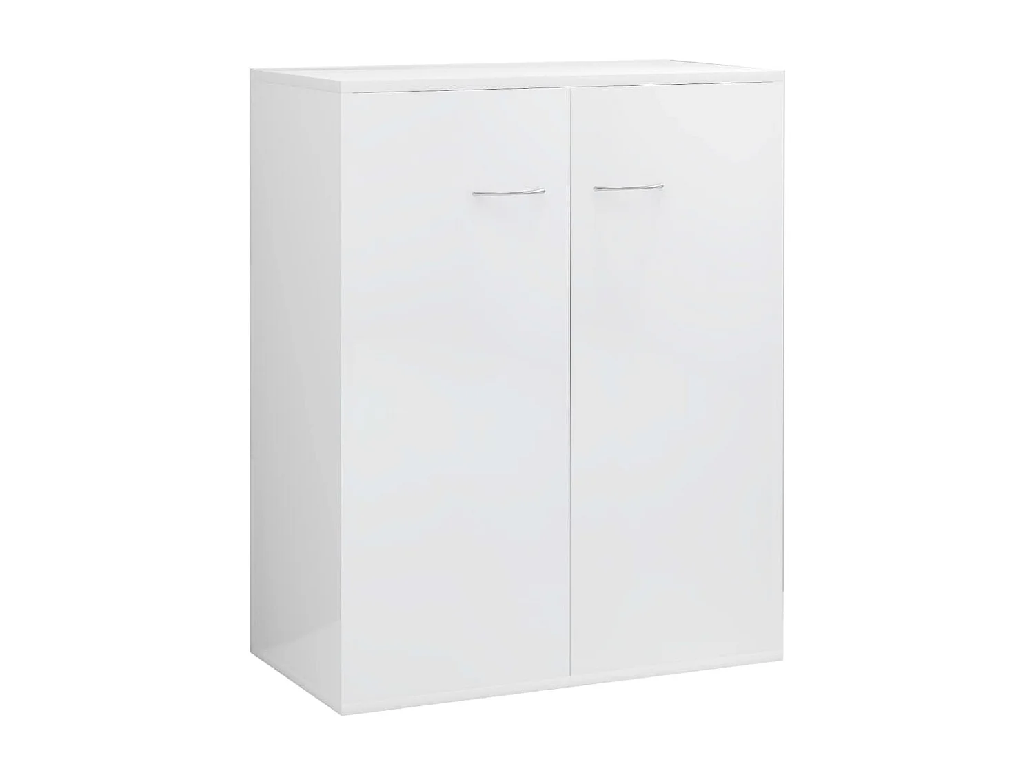 Credenza Bianco Lucido 60x30x75 cm in Legno Multistrato