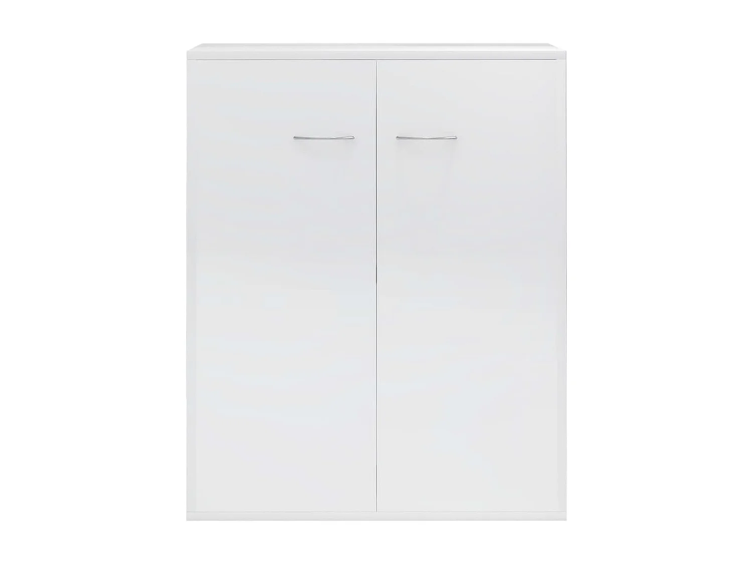 Credenza Bianco Lucido 60x30x75 cm in Legno Multistrato