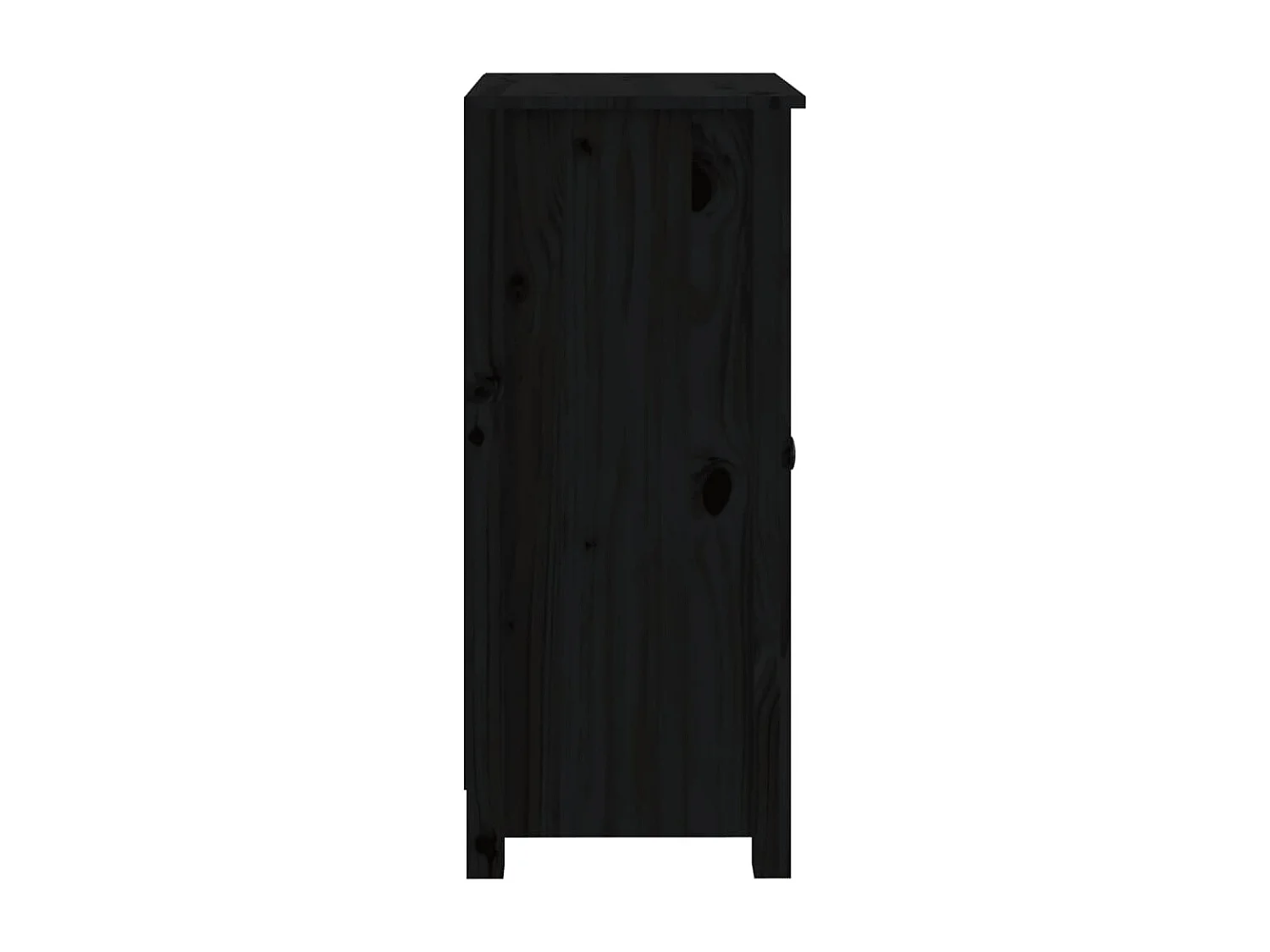 Sideboards 2 Stk. Schwarz 39x35x80 cm Massivholz Kiefer