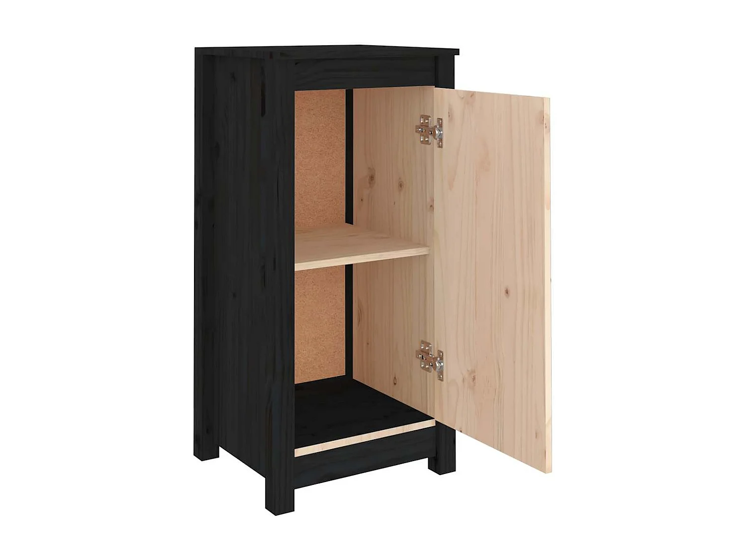 Sideboards 2 Stk. Schwarz 39x35x80 cm Massivholz Kiefer