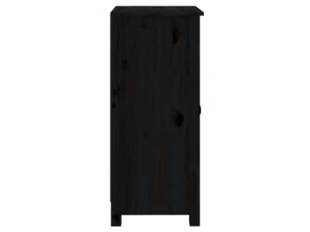 Buffets 2 pcs noir 39x35x80 cm bois massif de pin