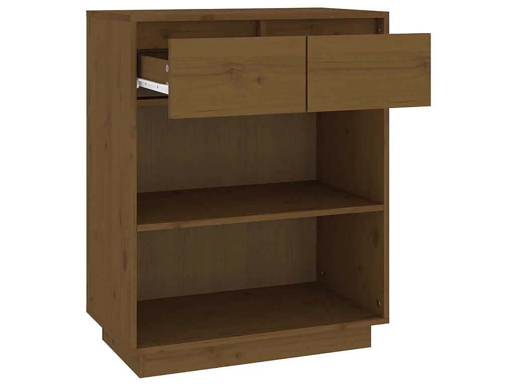 Beistellschrank Honigbraun 60x34x75 cm Massivholz Kiefer