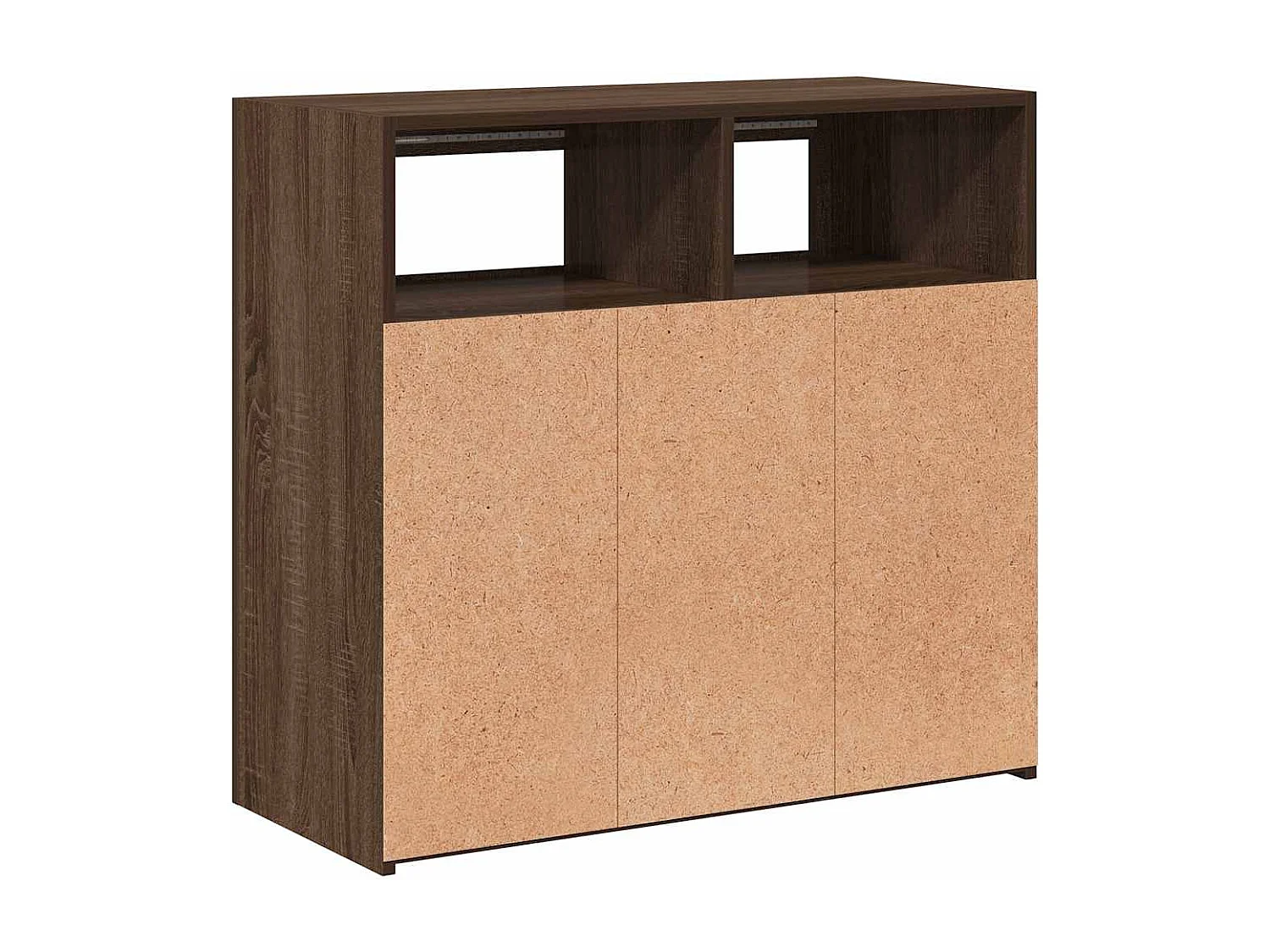 Aparador com luzes LED 80x35x75 cm carvalho castanho