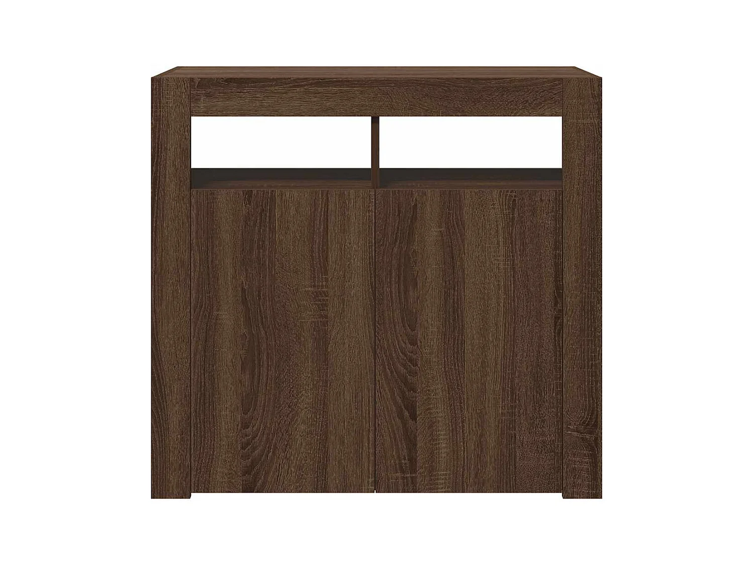 Dressoir met LED-verlichting 80x35x75 cm bruin eiken