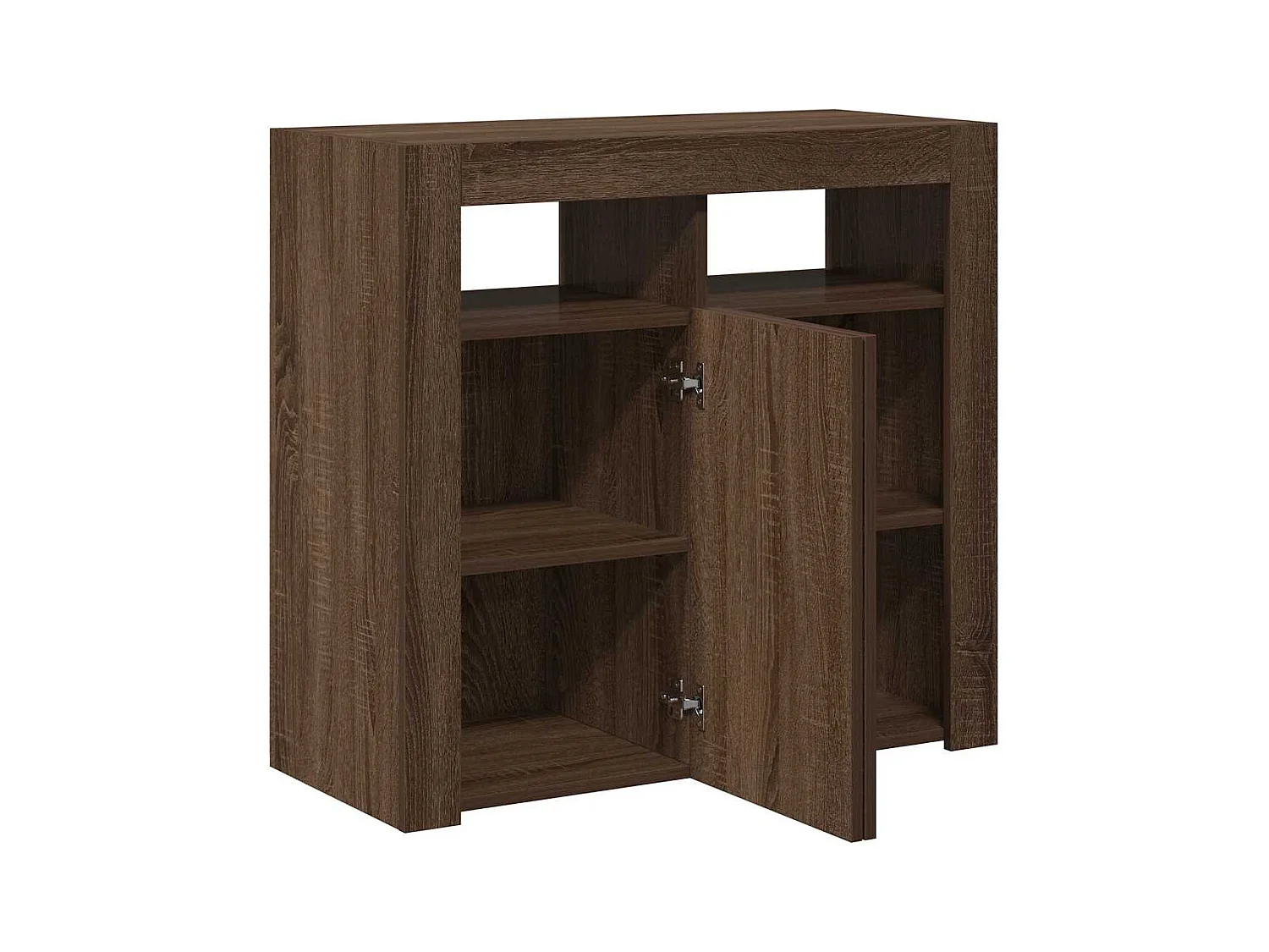 Dressoir met LED-verlichting 80x35x75 cm bruin eiken