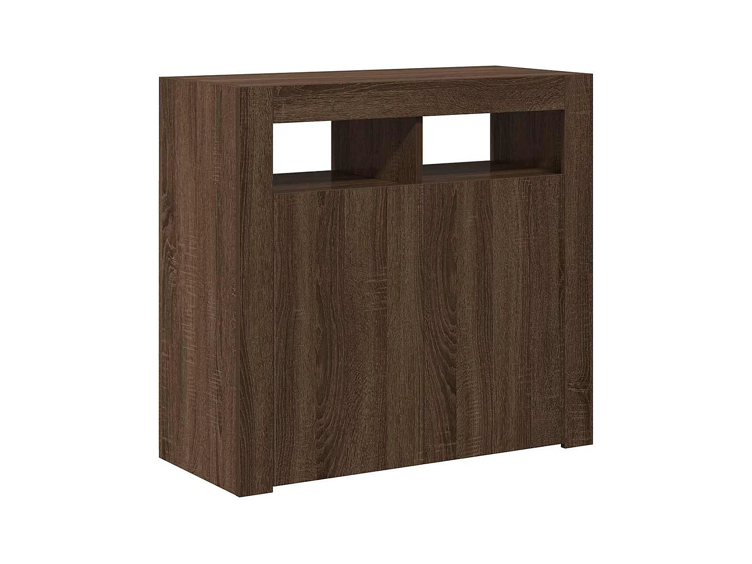 Dressoir met LED-verlichting 80x35x75 cm bruin eiken