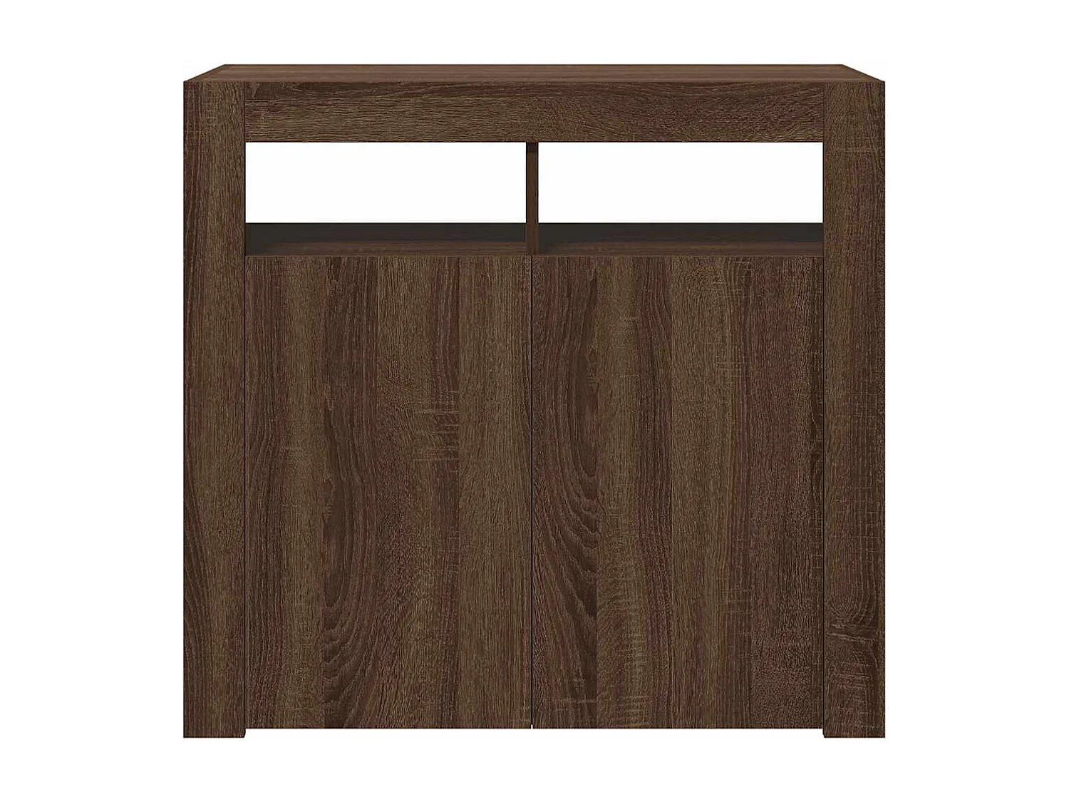 Buffet avec lumières LED chêne marron 80x35x75 cm