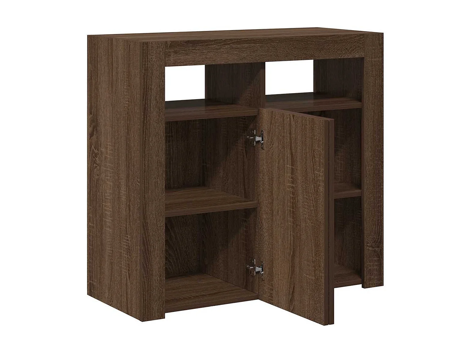 Buffet avec lumières LED chêne marron 80x35x75 cm