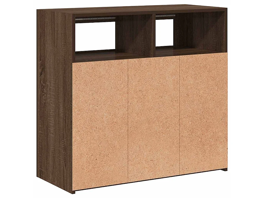 Buffet avec lumières LED chêne marron 80x35x75 cm