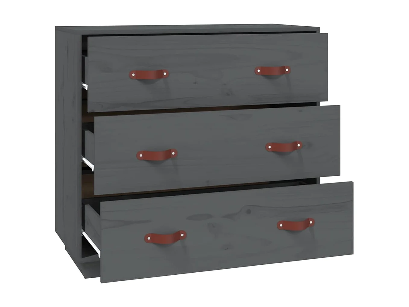 Buffet Gris 80x40x75 cm Bois massif de pin