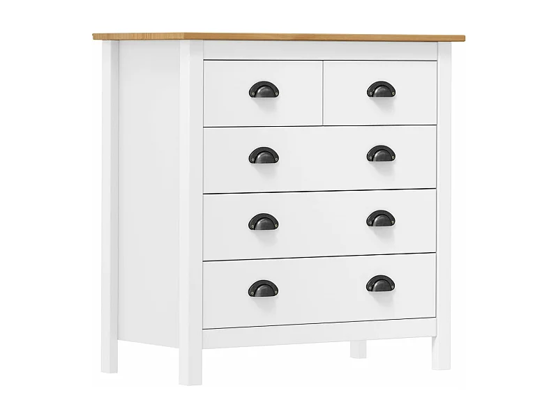 Buffet Hill Blanc 79x40x80 cm Bois de pin solide